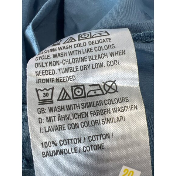 Denim and Co Valentines Clip Dot Button Front Shirt Med Denim Blue Womens Small - Picture 5 of 6